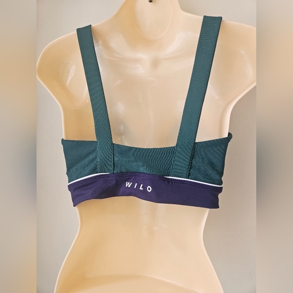 Willo- By Anthropologie Women's M Green and Black Sports Bra with Racerback - Picture 2 of 8